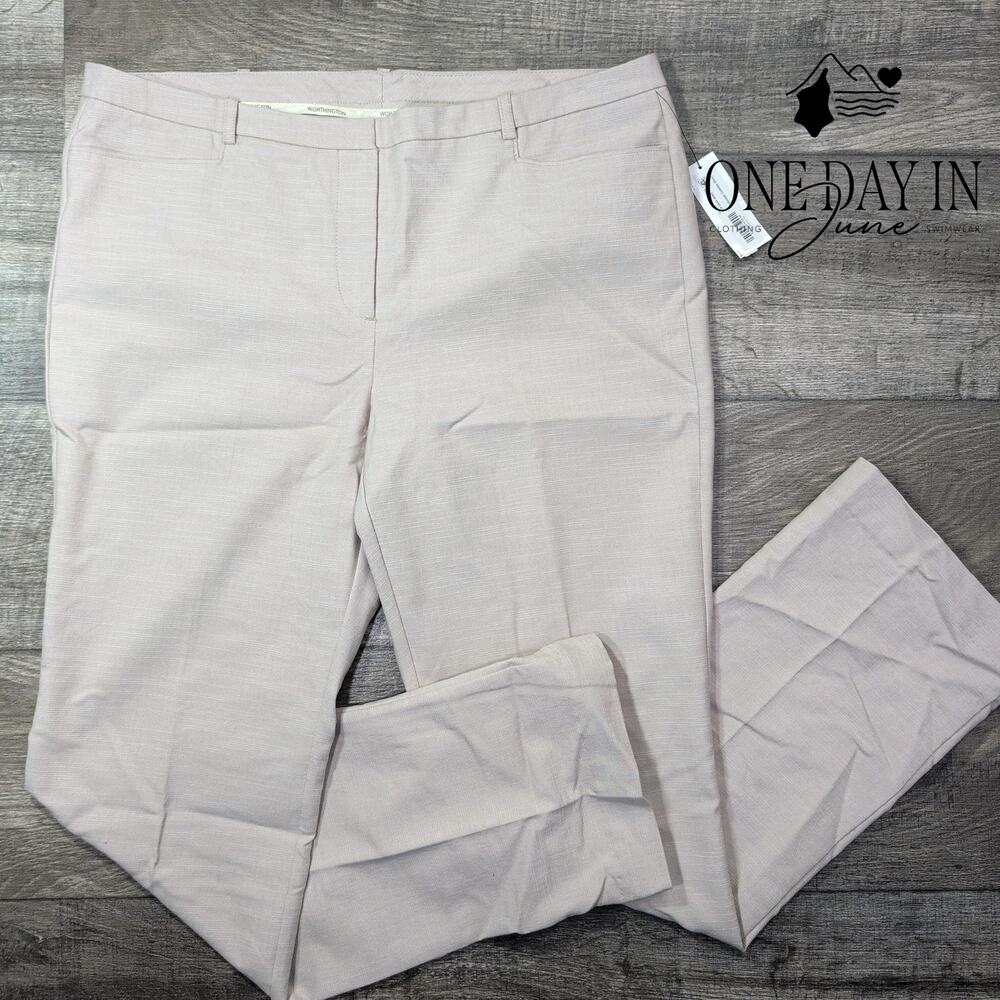 Worthington Modern Fit Straight Leg Dress Pants Colonial Cobblestone NWT Size 16